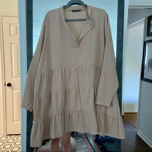 Boohoo Tan Dress